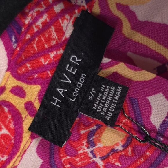 NWT HAVER LONDON Paisley Floral Button Down Shirt LS 2 Ways Untied Tied Size S/P - Picture 3 of 10